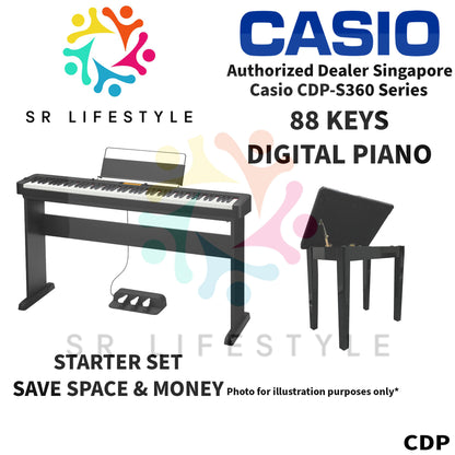 Casio CDP-S360 88-Keys Portable Digital Piano, Black