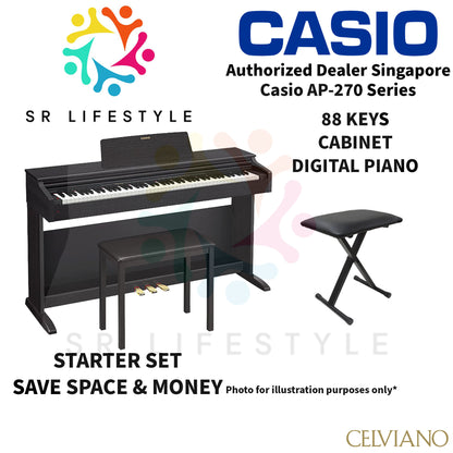 Casio AP-270 Celviano Upright Digital Piano, Black