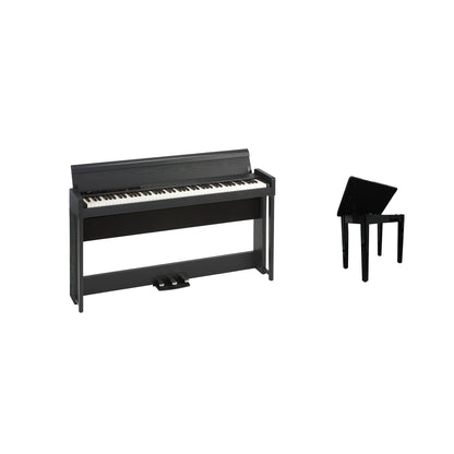 Korg C1 Air WBK Upright Digital Piano with RH3 Keyboard, Wooden Black