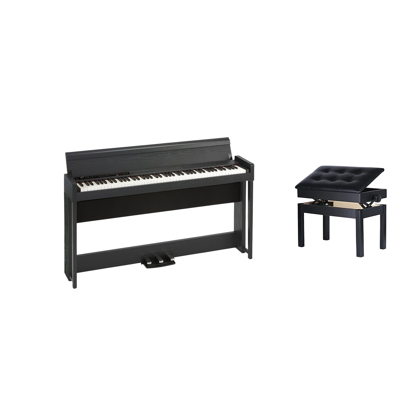 Korg C1 Air WBK Upright Digital Piano with RH3 Keyboard, Wooden Black