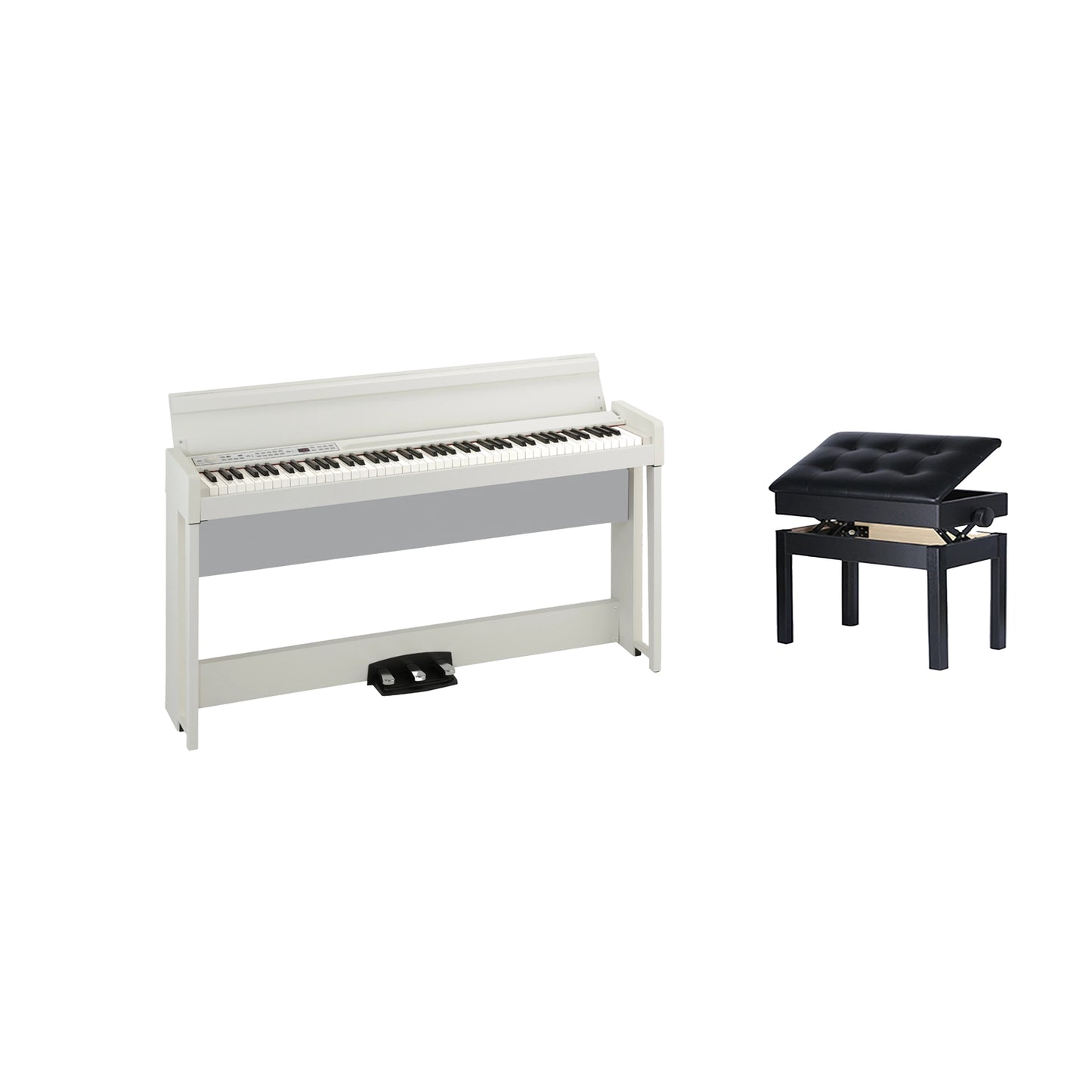 Korg C1 Air WH Upright Digital Piano with RH3 Keyboard, White