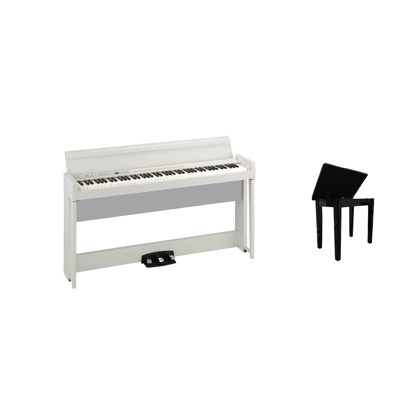 Korg C1 Air WH Upright Digital Piano with RH3 Keyboard, White