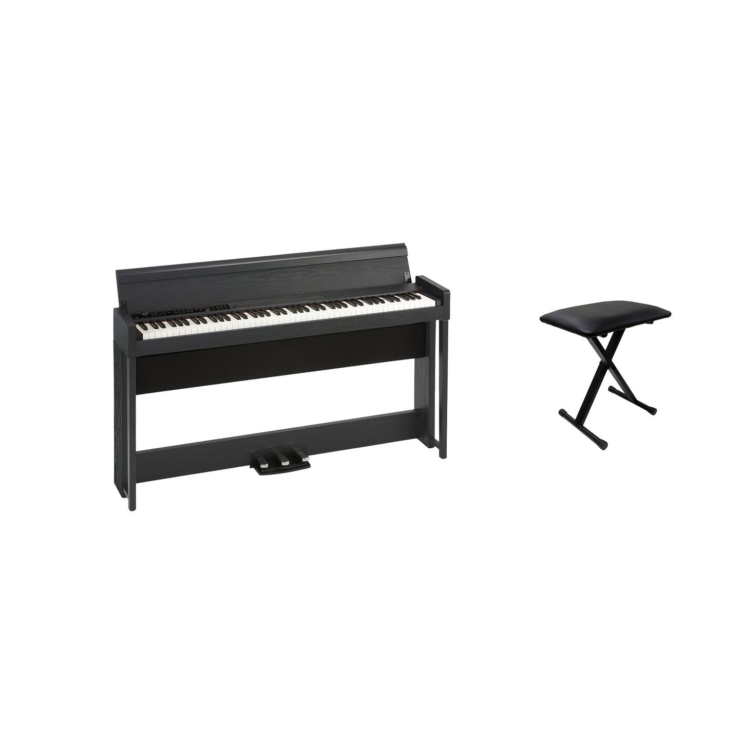 Korg C1 Air WBK Upright Digital Piano with RH3 Keyboard, Wooden Black