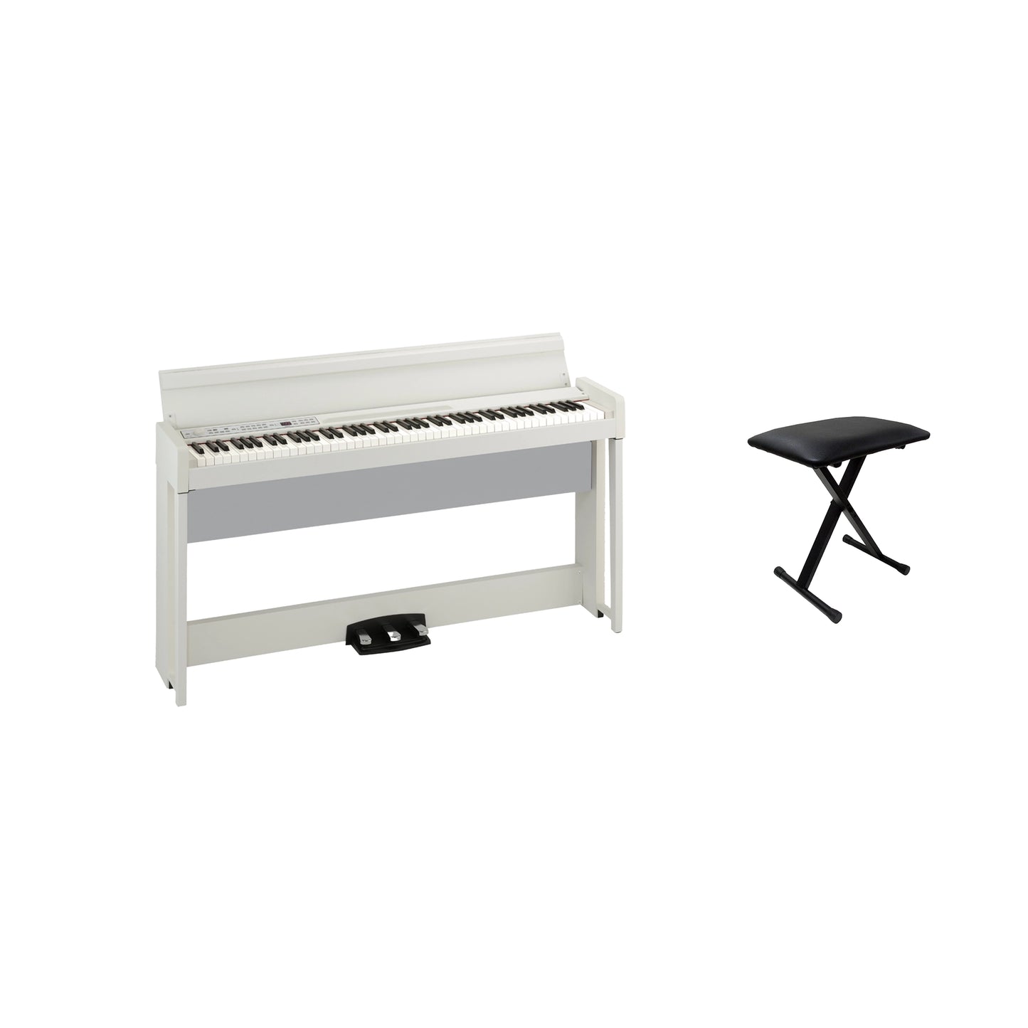 Korg C1 Air WH Upright Digital Piano with RH3 Keyboard, White