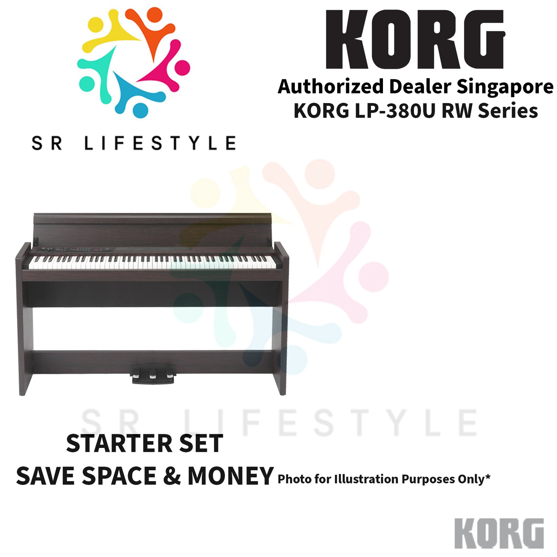 Shop & Buy Korg LP-380 / LP380 / LP 380 RW Rosewood Basic Set Digital Piano Keyboard 88 Keys with latest Sales & Promotions at SRLifestyleSingapore.com