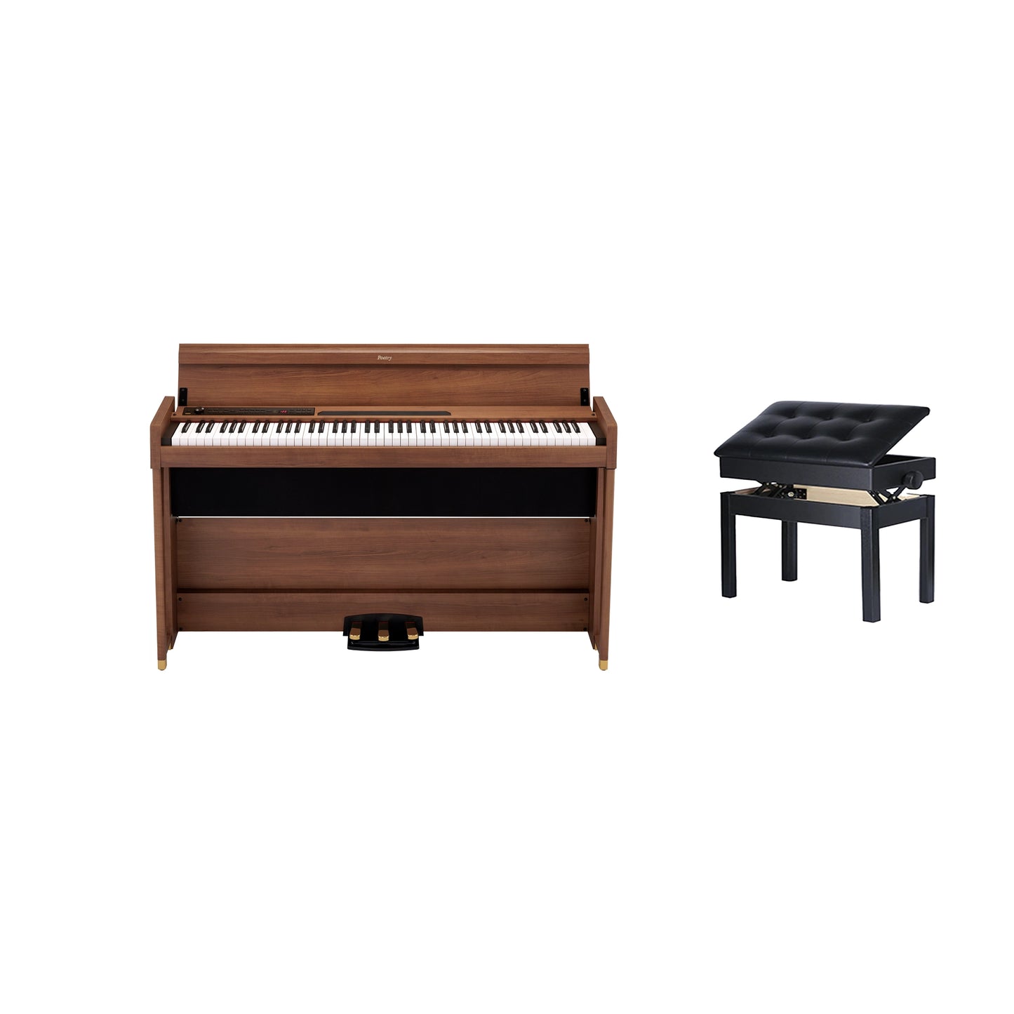 Korg Poetry Upright Digital Piano featuring PLEYEL Piano Tone with RH3 Keyboard, Poetic Brown