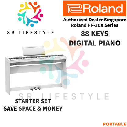 Roland FP-30X 88-Keys Portable Digital Piano, White