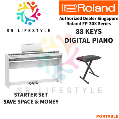 Roland FP-30X 88-Keys Portable Digital Piano, White