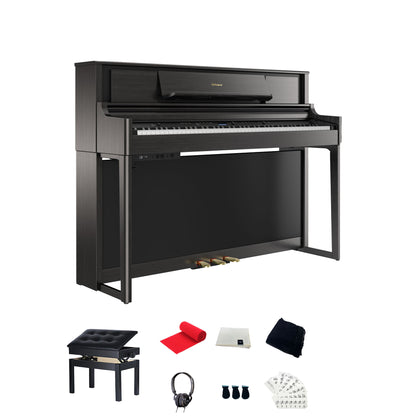 Roland LX705 Premium Upright Wooden Keys Digital Piano, Charcoal Black