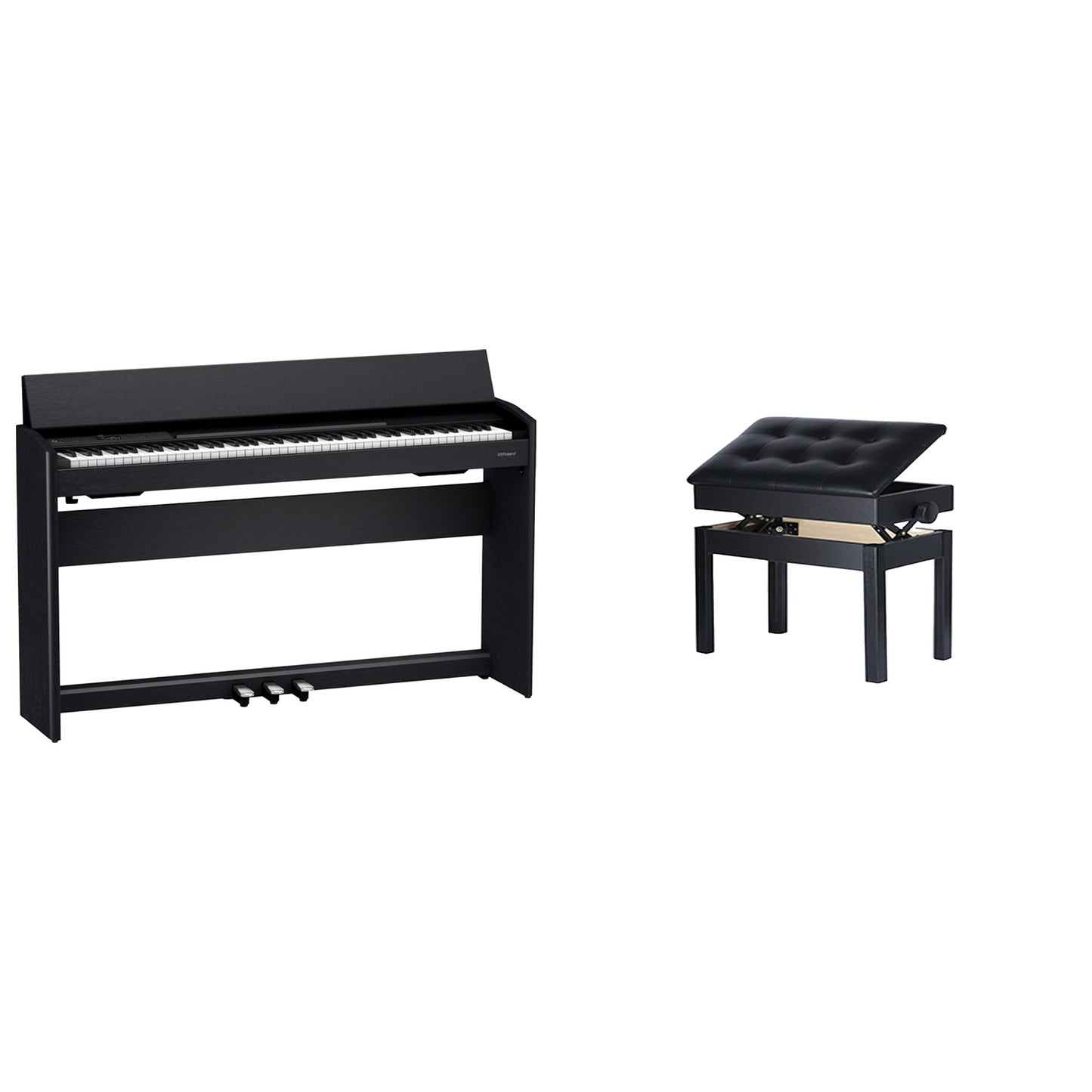 Roland F701 Upright Digital Piano, Contemporary Black