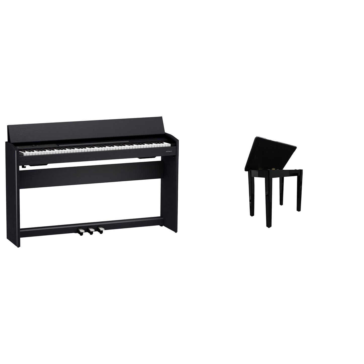 Roland F701 Upright Digital Piano, Contemporary Black