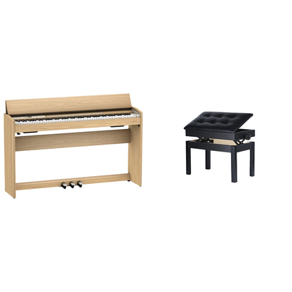 Roland F701 Upright Digital Piano, Light Oak