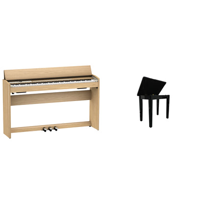 Roland F701 Upright Digital Piano, Light Oak