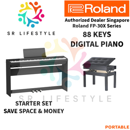 Roland FP-30X 88-Keys Portable Digital Piano, Black