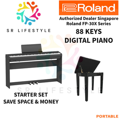 Roland FP-30X 88-Keys Portable Digital Piano, Black