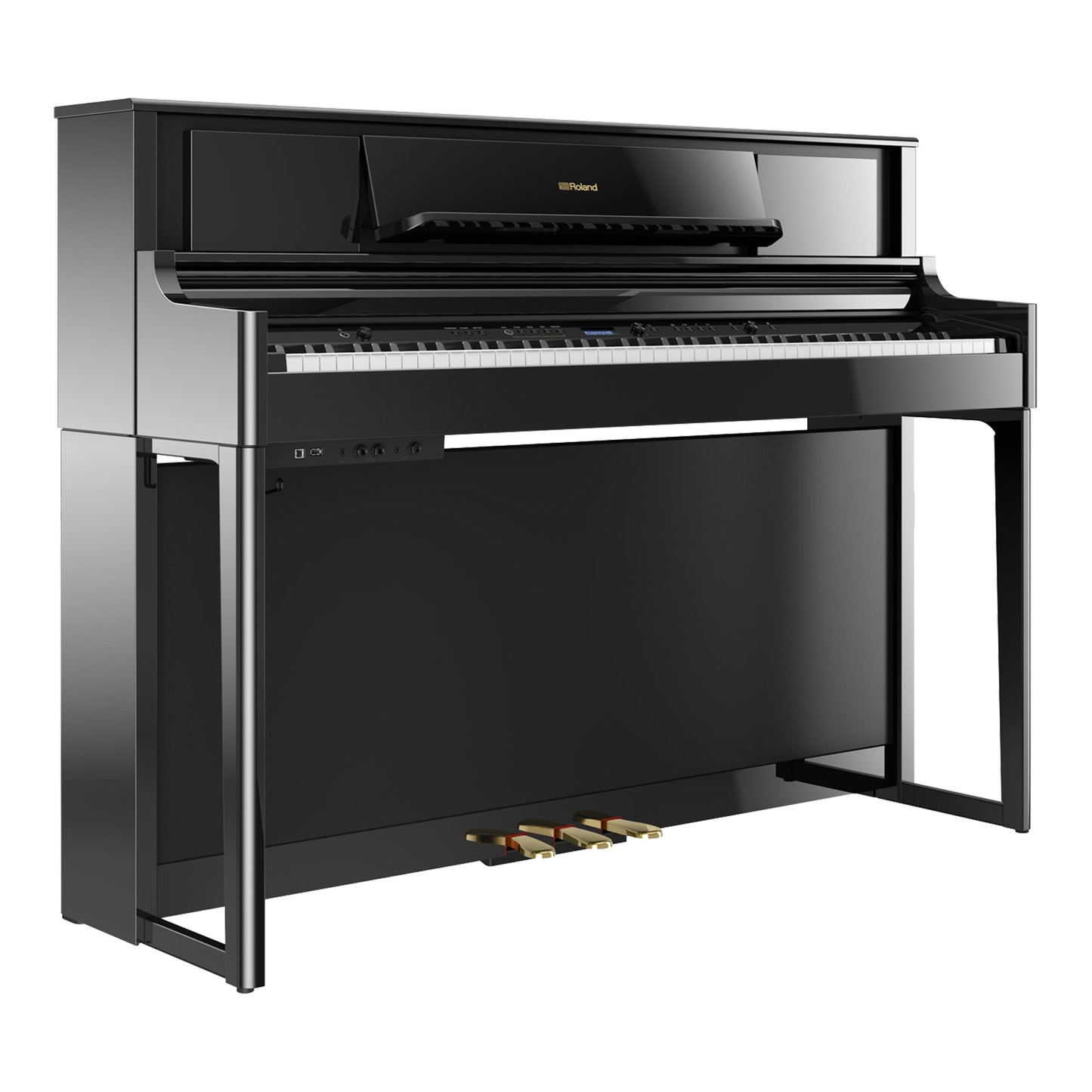 Roland LX705 Premium Upright Wooden Keys Digital Piano, Polished Ebony