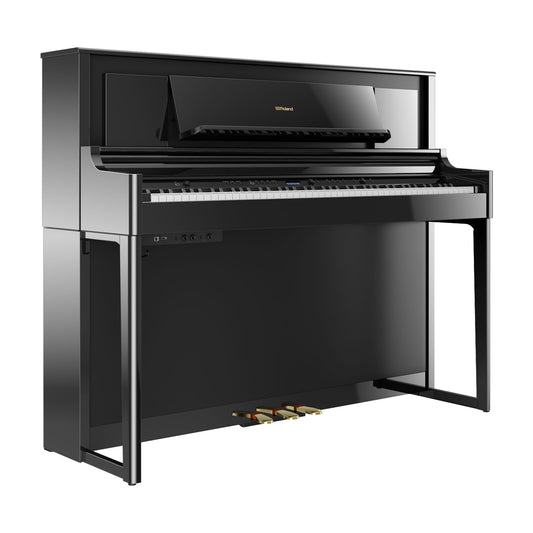 Roland LX706 Premium Upright Wooden Keys Digital Piano, Polished Ebony
